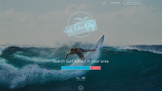Projekt graficzny strony Surf List